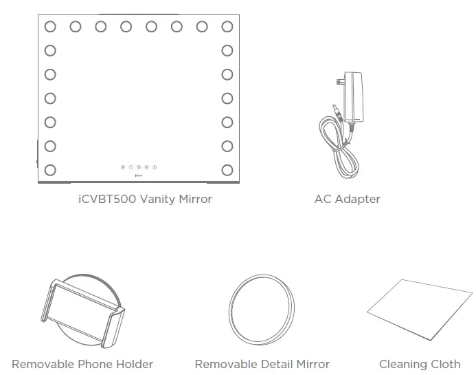 iHOME iCVBT500 Hollywood Studio XL Vanity Mirror FIG 2