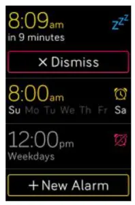 Dismiss or snooze an alarm