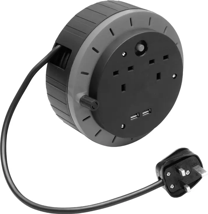 EAGLE E250EQ-E250ER 2 Gang Extension Reel with 2 x USB Charging Ports image