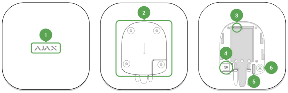 AJAX ReX Range Extender of Communication Signals - Functional elements
