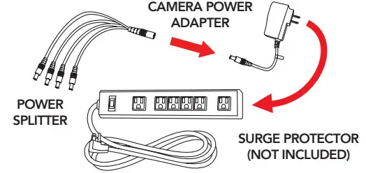 NIGHT OWL BTD8 Series BTD81LSA 88 B Digital Video Recorder - power splitter