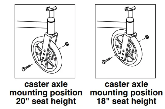 Everst Jennings Wheelchair - ADJUST CASTER MOUNTING POSITION