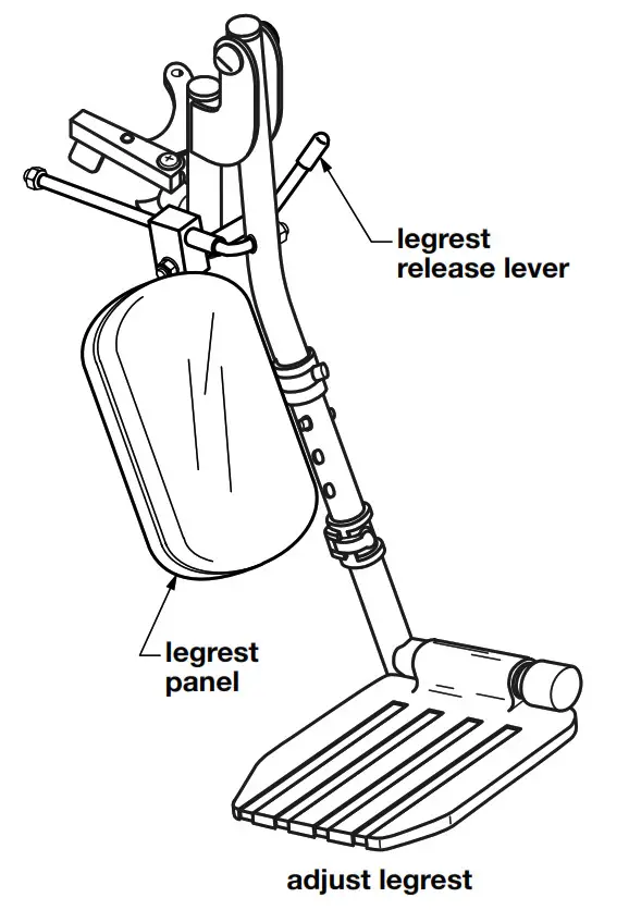 Everst Jennings Wheelchair - Adjust legrest elevation