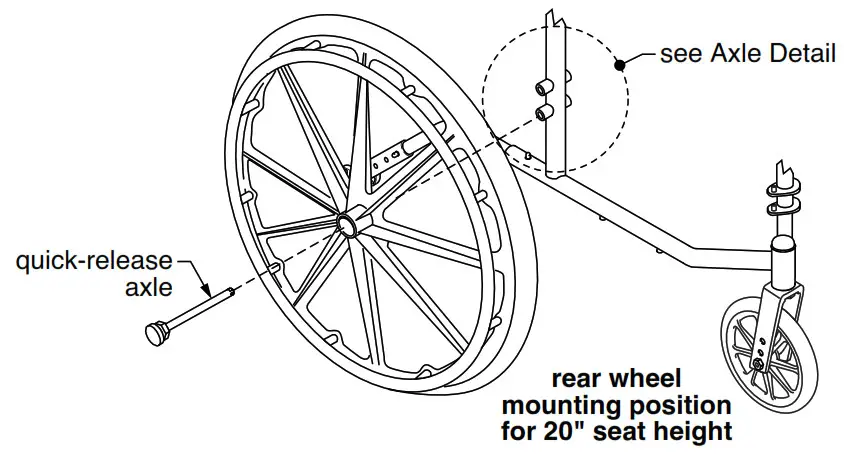 Everst Jennings Wheelchair - OPTIONAL QUICK-RELEASE AXLE