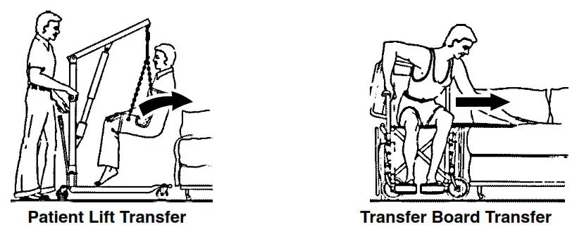 Everst Jennings Wheelchair - Patient Lift Transfer Transfer Board Transfer