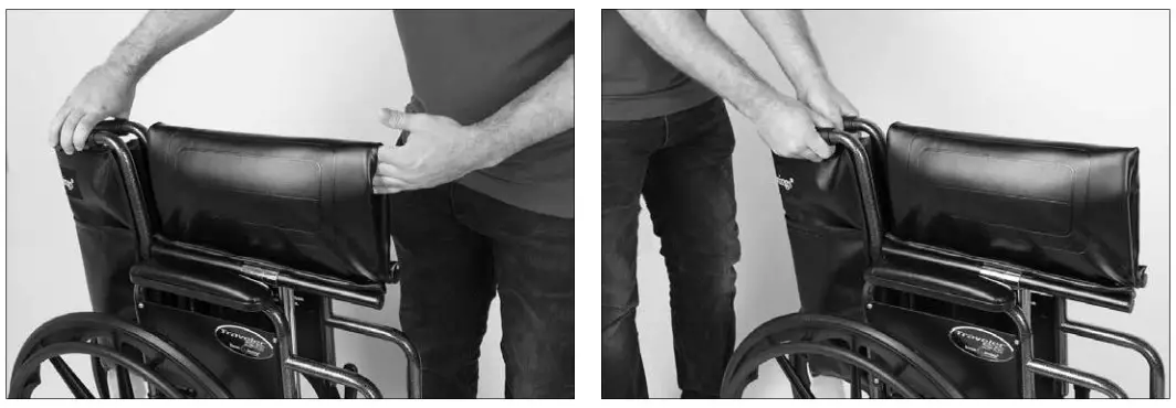 Everst Jennings Wheelchair - fold the excess seat upholstery over the arm