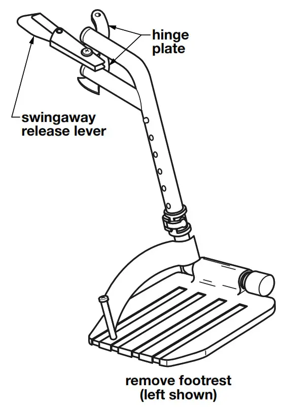 Everst Jennings Wheelchair - remove footrest