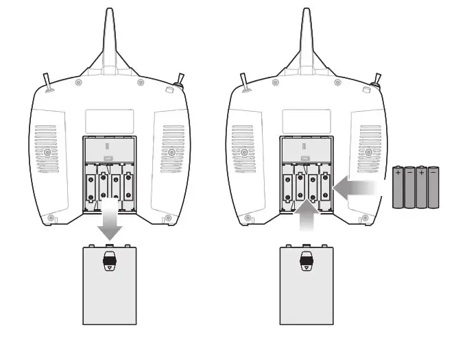 HORIZON HOBBY Habu Sts - Installing the Transmitter Batteries