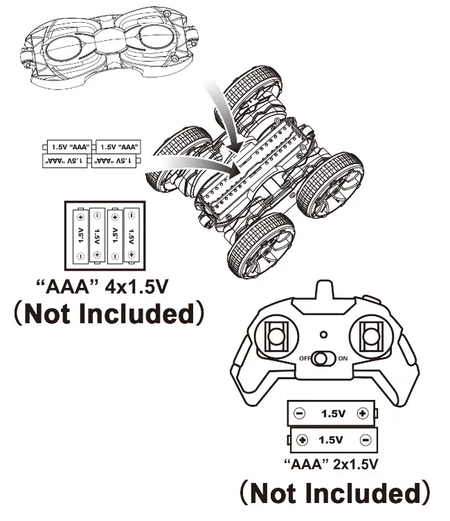 Rodeo Drive Toys RD19H008 Predator Blue Red Stunt RC Toy - parts