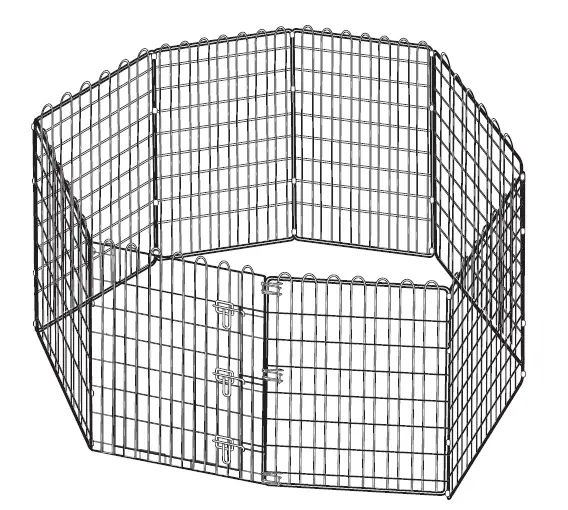 amazon-basics-B075898NLN Foldable Metal Pet Exercise-and-Playpen-with-Door
