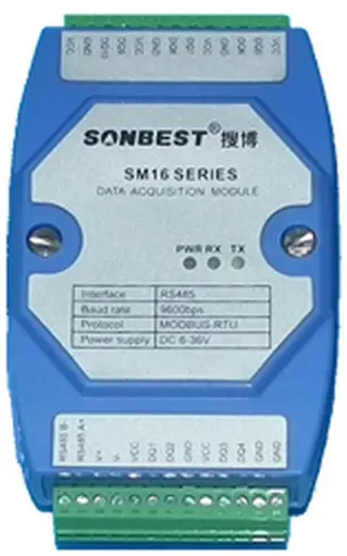SONBUS SM1603B Rs485 Bus Industrial 8-Channel Thermocouple Sensor