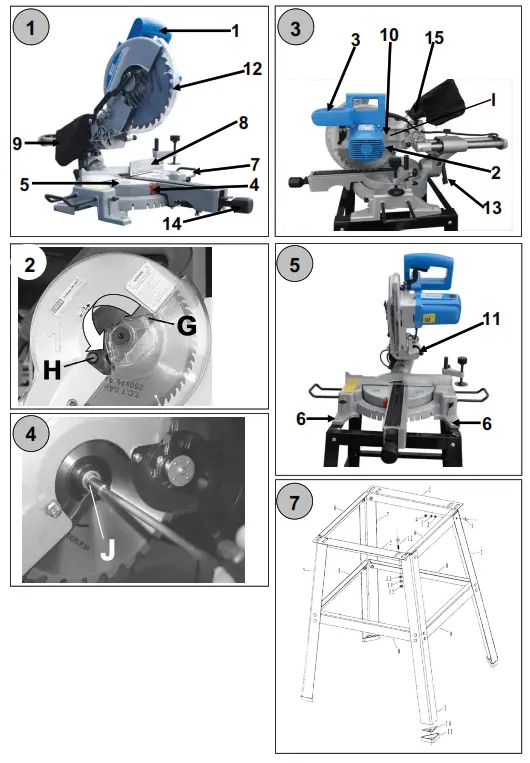 Gude GRK 250 500 Radial Mitre Saw - FIG