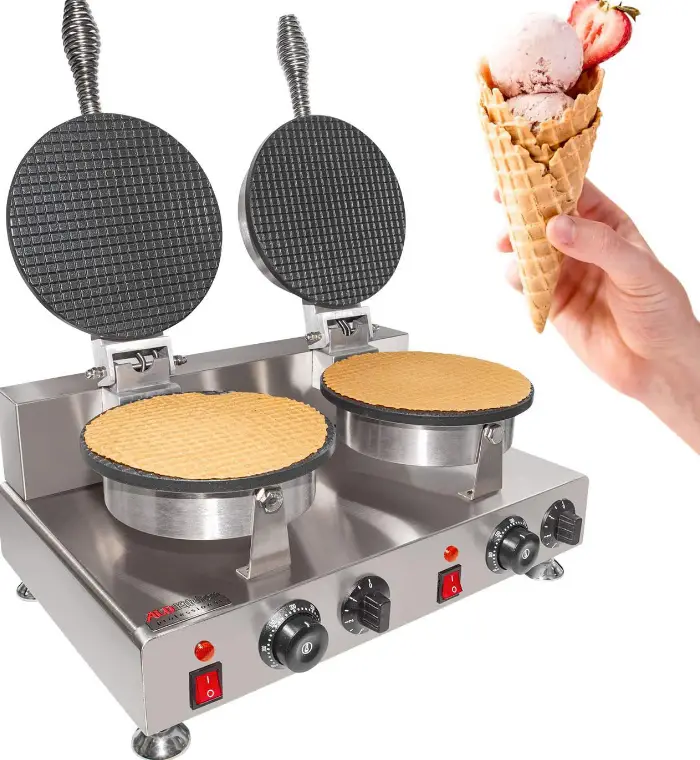 thdstatic W 2-Electric Waffle Cone Machine Stainless Steel Silver