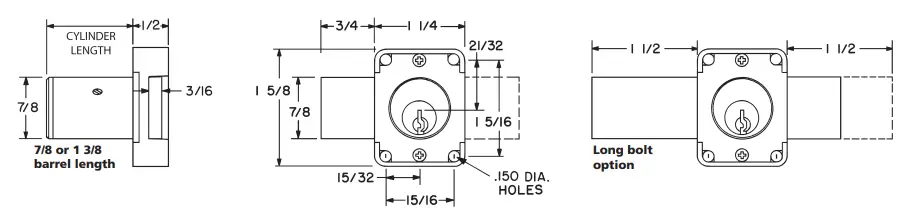 OLYMPUS 100B Deadbolt Cabinet Door Lock 1