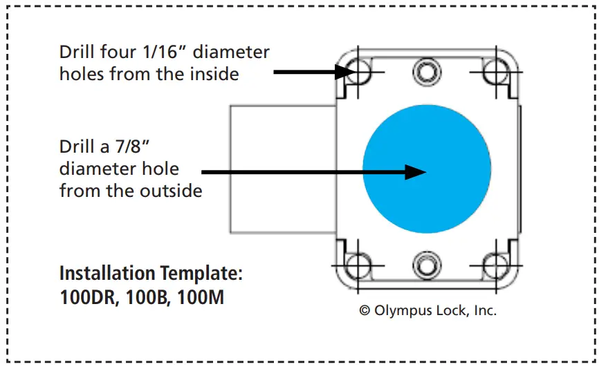 OLYMPUS 100B Deadbolt Cabinet Door Lock 6