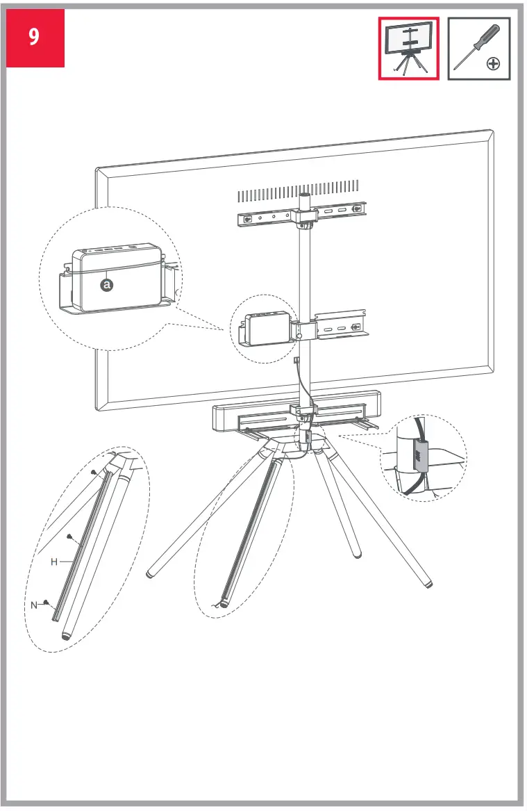 ONE FOR ALL WM7475 Universal Quadpod Tv Stand fig 1