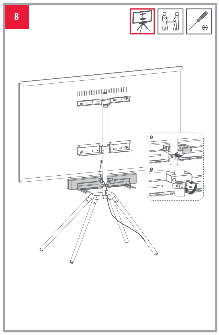 ONE FOR ALL WM7475 Universal Quadpod Tv Stand fig 2