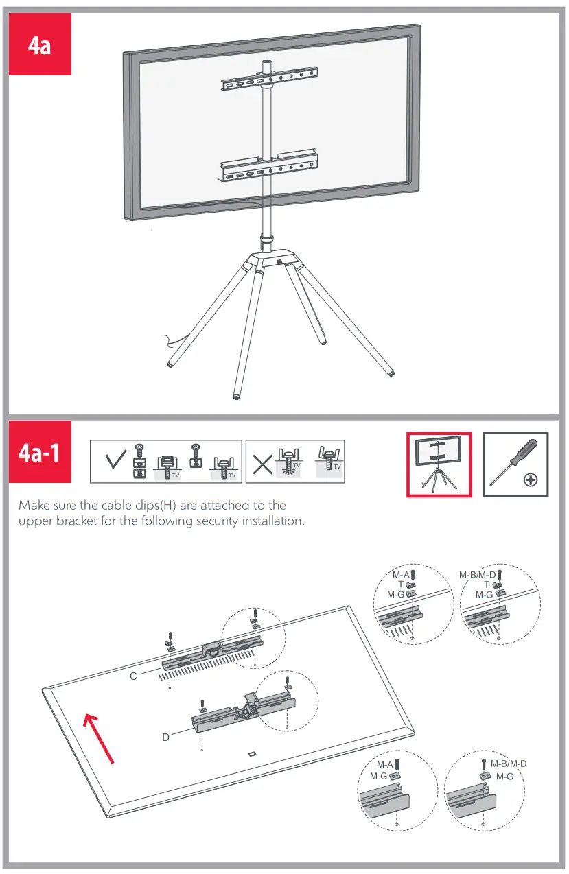 ONE FOR ALL WM7475 Universal Quadpod Tv Stand fig 6