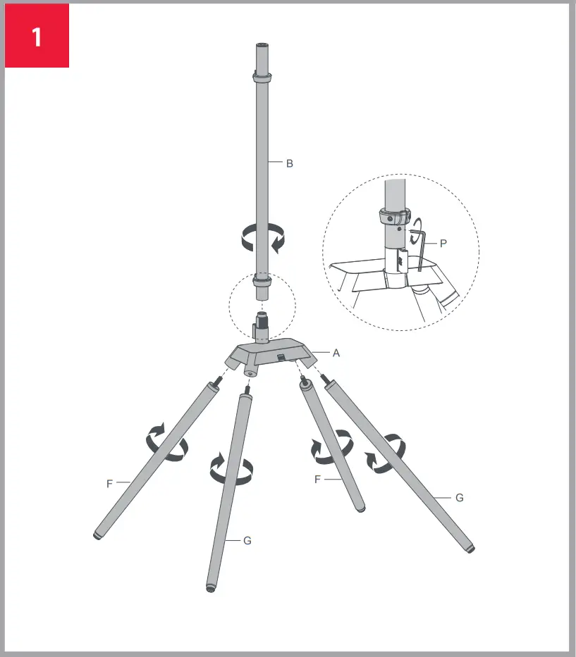 ONE FOR ALL WM7475 Universal Quadpod Tv Stand fig 8