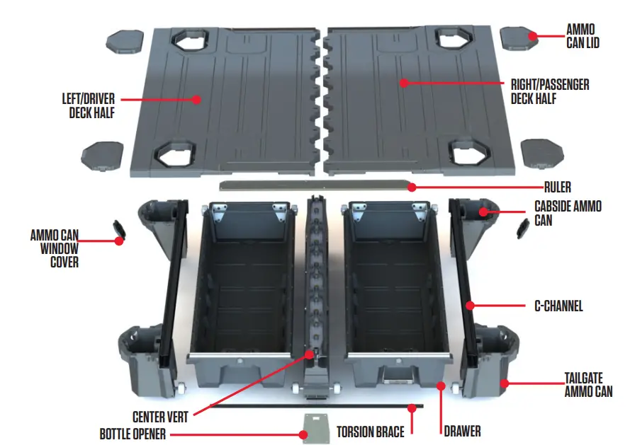 DECKED DG3 Chevy Silverado GMC Sierra Truck Bed Storage System-2