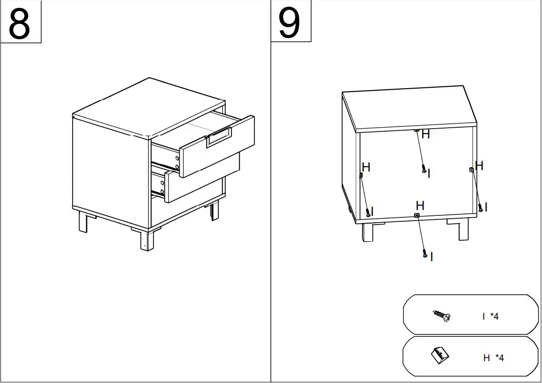 FUFU GAGA DRF-KF020242-01-DD End Table with Drawers Instruction Manual - How to use