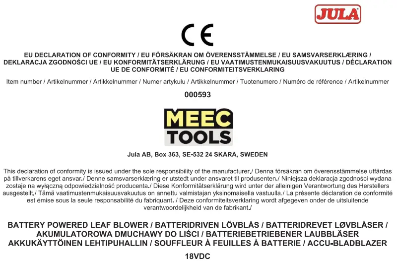 MEEC TOOLS 000593 18 V Cordless Leaf Blower-fig1