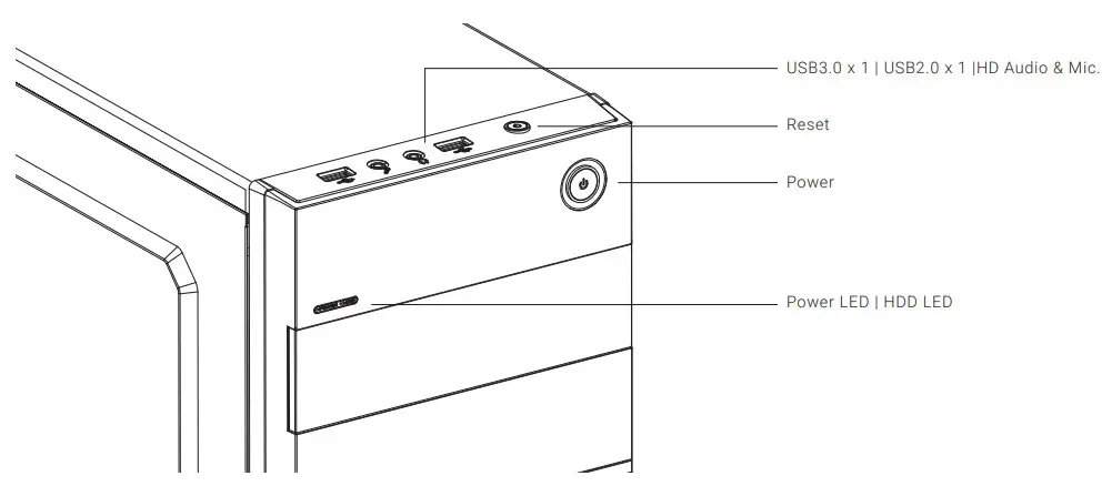 AeroCool CS-105 Mini Tower Case - Panel