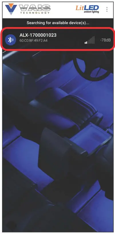 VAIS TECHNOLOGY AL6-K01 Car Interior LitLED Ambient Lighting - DEVICE