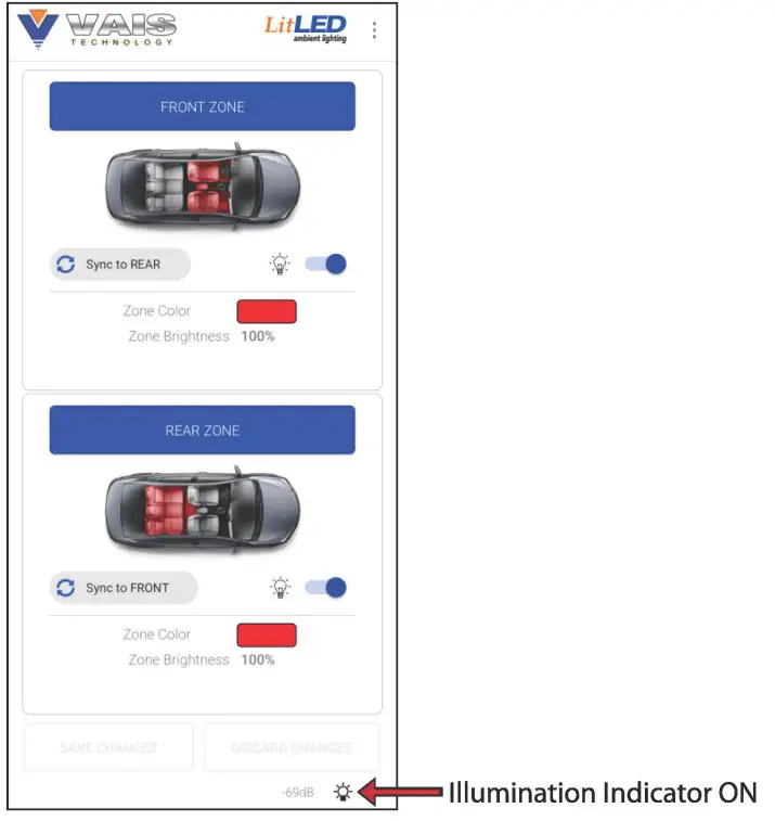 VAIS TECHNOLOGY AL6-K01 Car Interior LitLED Ambient Lighting - VEHICLE ILLUMINATION 2