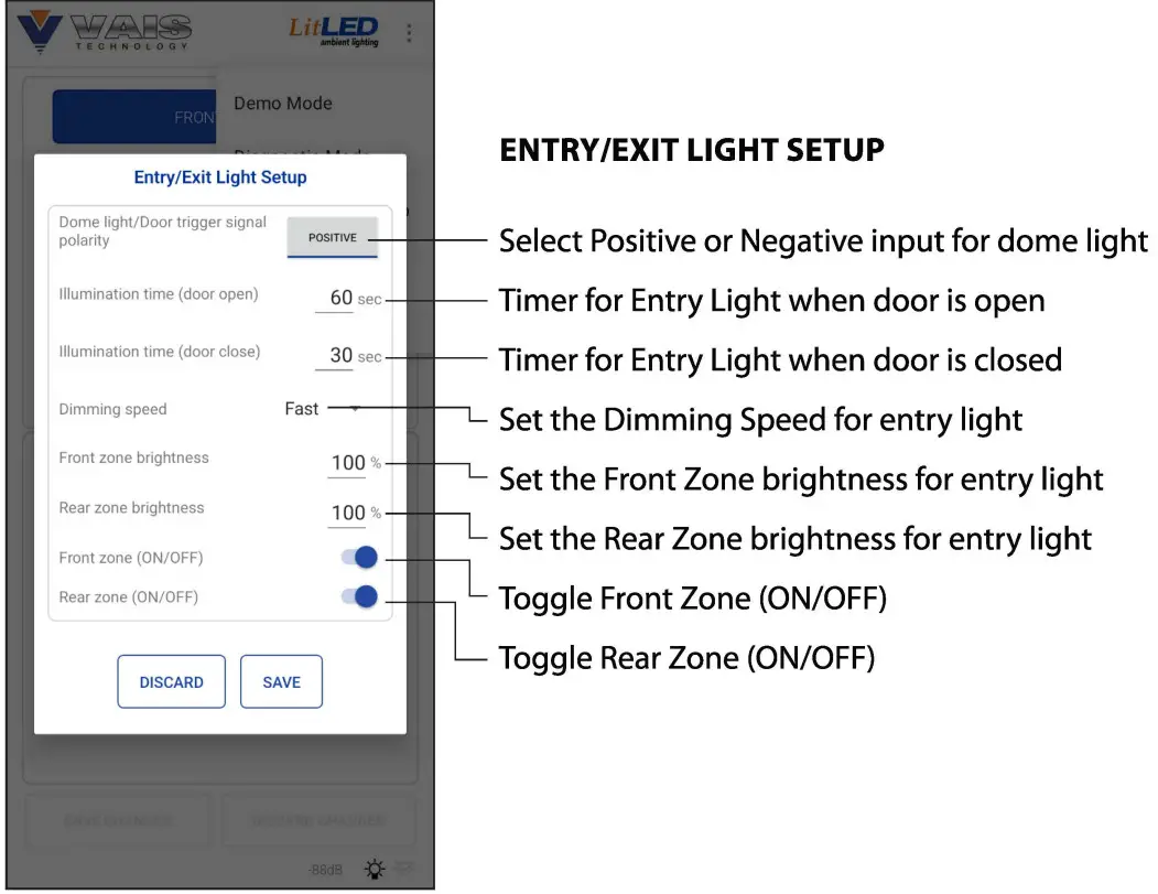 VAIS TECHNOLOGY AL6-K01 Car Interior LitLED Ambient Lighting - VEHICLE ILLUMINATION 6