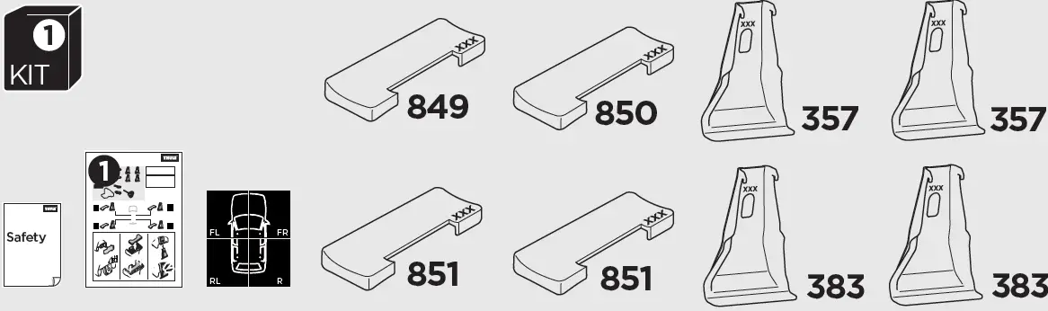 THULE 145301 Custom Fit Kit for Mounting 01