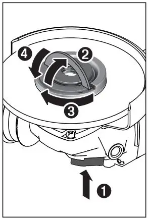 BOSCH GWS 18V-10 Professional Grinder Instructions - Press the spindle lock button
