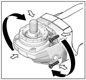 BOSCH GWS 18V-10 Professional Grinder Instructions - Rotating the Machine Head