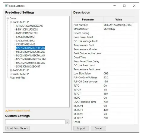 MICROCHIP SiC Gate Driver - Enter Settings 1