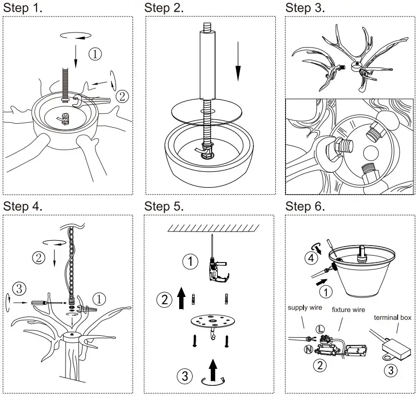 NOVA LIFE Antler IV 85 cm 6 lights - Figure 3
