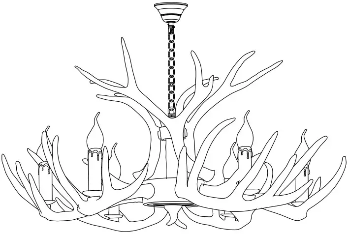 NOVA LIFE Antler IV 85 cm 6 lights