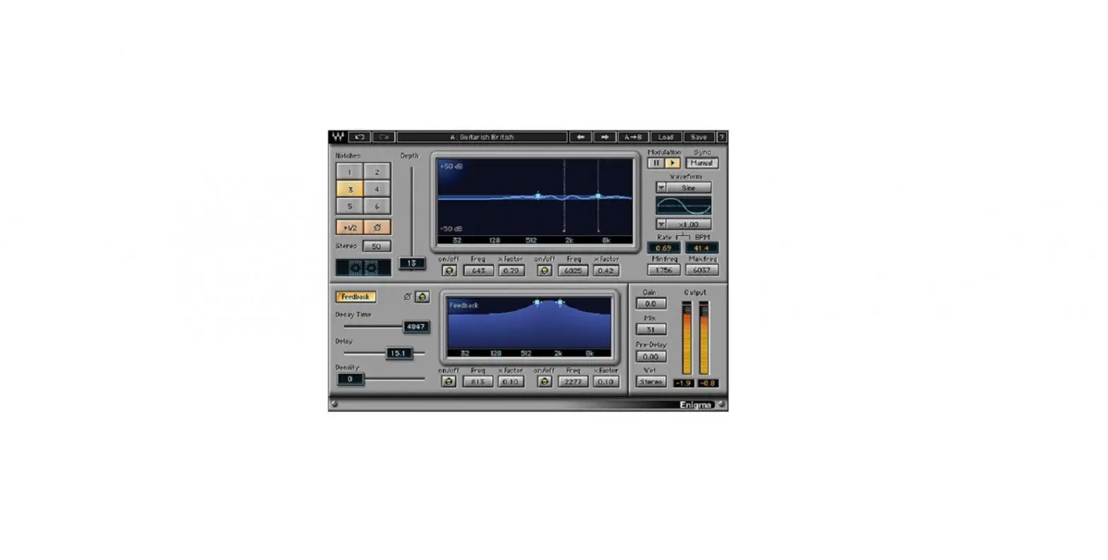 Waves Enigma Multi-effects Modulation Plug-in Interface User Guide