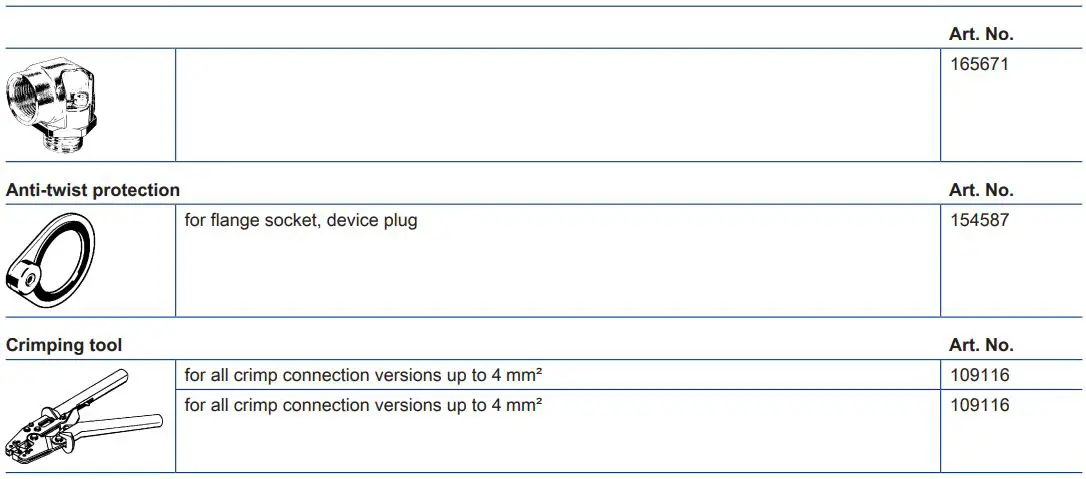 STAHL 210742 miniCLIX Plug Connector Plug Owner's Manual - Accessories