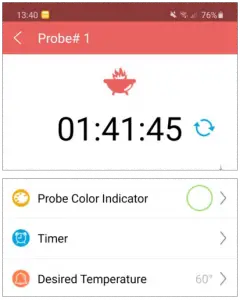 BBA87 - Probe color configuration menu