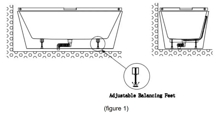 KINWELL UCKF-728 Acrylic Oval Center Drain Freestanding Soaking Bathtub fig 1