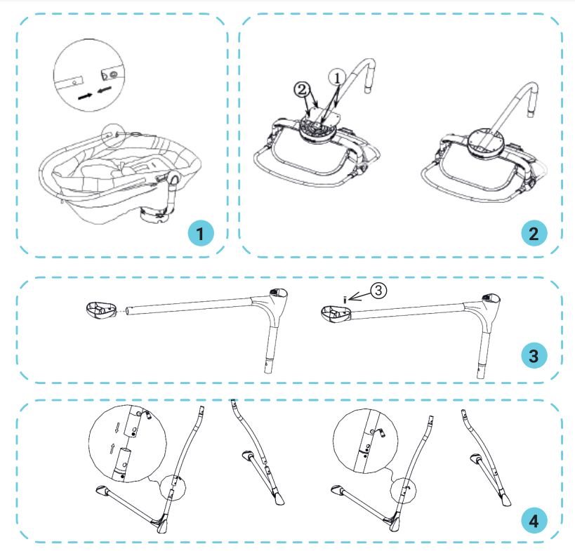 lionelo Henny 3-in 1 Baby Rocker Baby Swing and Baby Deck Chair-1