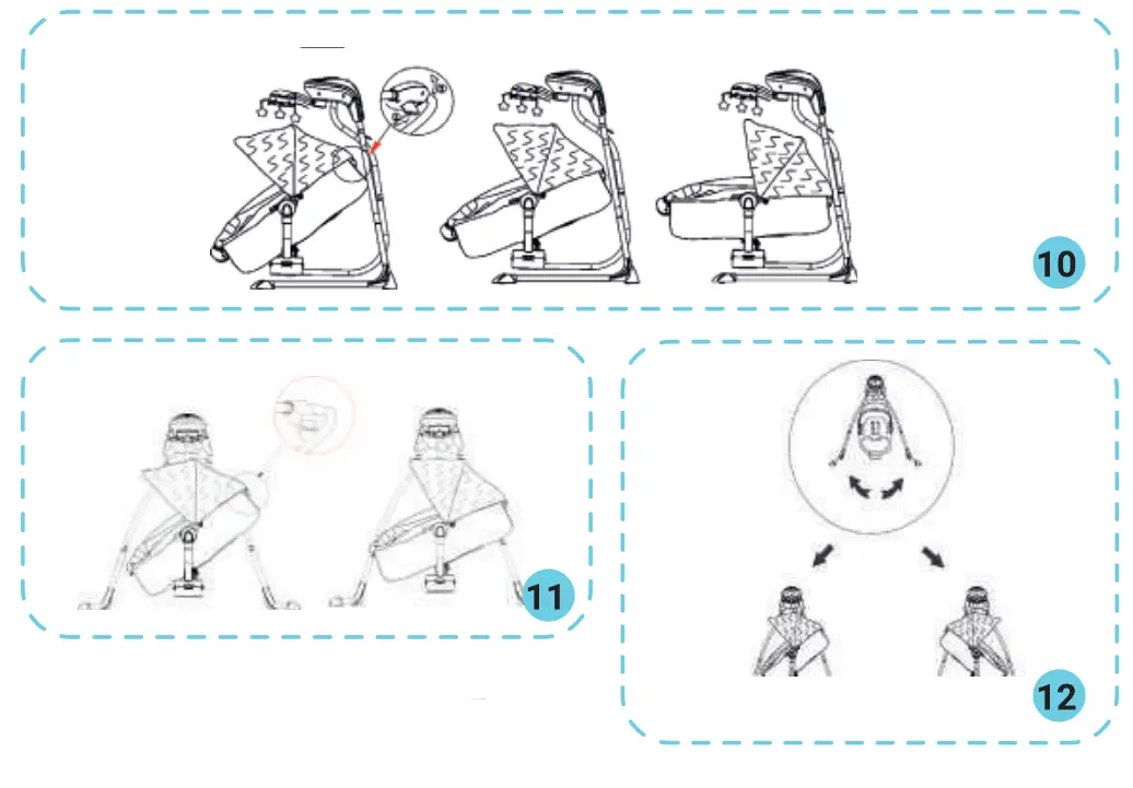 lionelo Henny 3-in 1 Baby Rocker Baby Swing and Baby Deck Chair-10