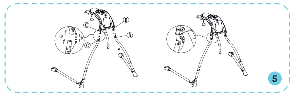 lionelo Henny 3-in 1 Baby Rocker Baby Swing and Baby Deck Chair-2
