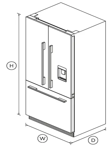 FISHER PAYKEL RS32A72U1 Integrated French Door Refrigerator Freezer, 32 Inch Ice & Water 1