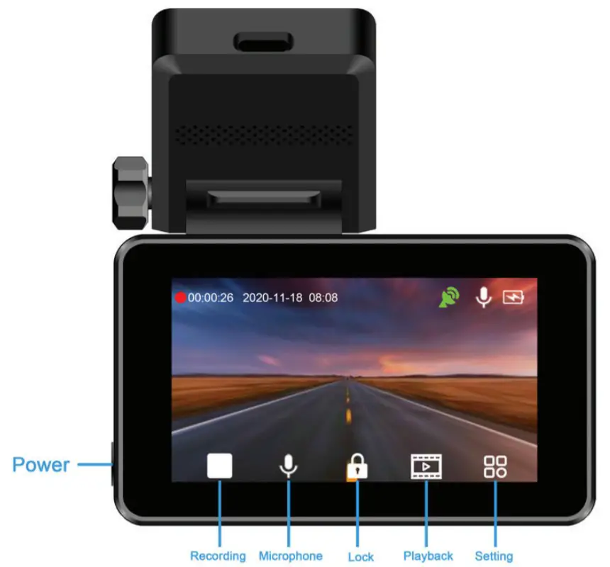 NEXTECH QV3868 4K Dashcam with Touchscreen - fig2
