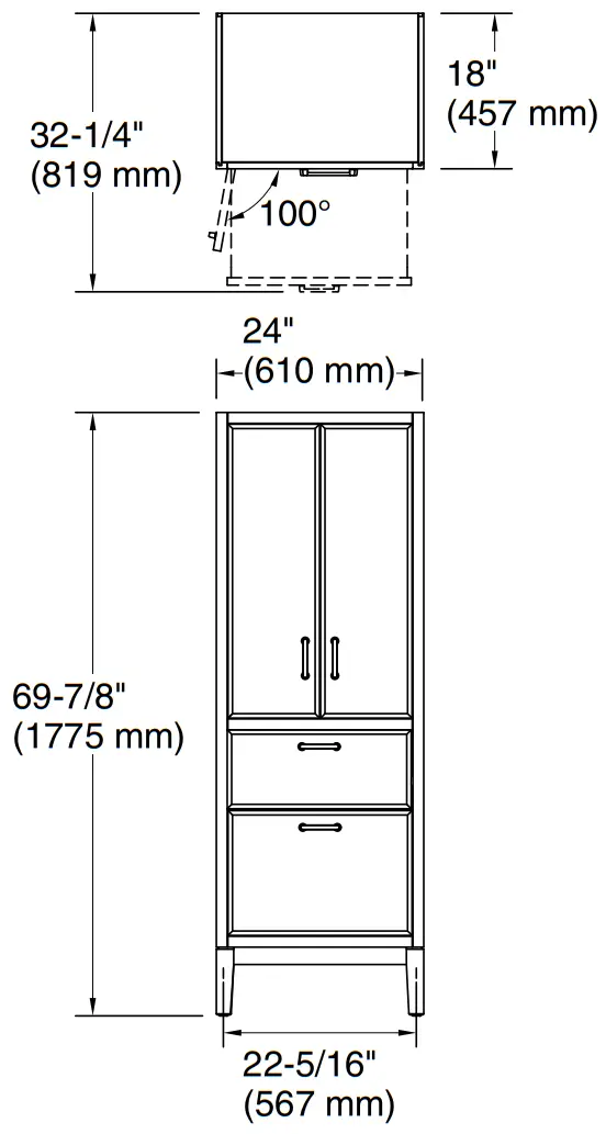 KOHLER K 33582 ASB Bathroom Linen Tower