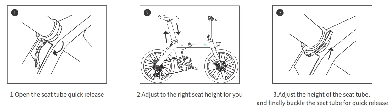 Fiido D12 Electric Bike - How to adjust the saddle height