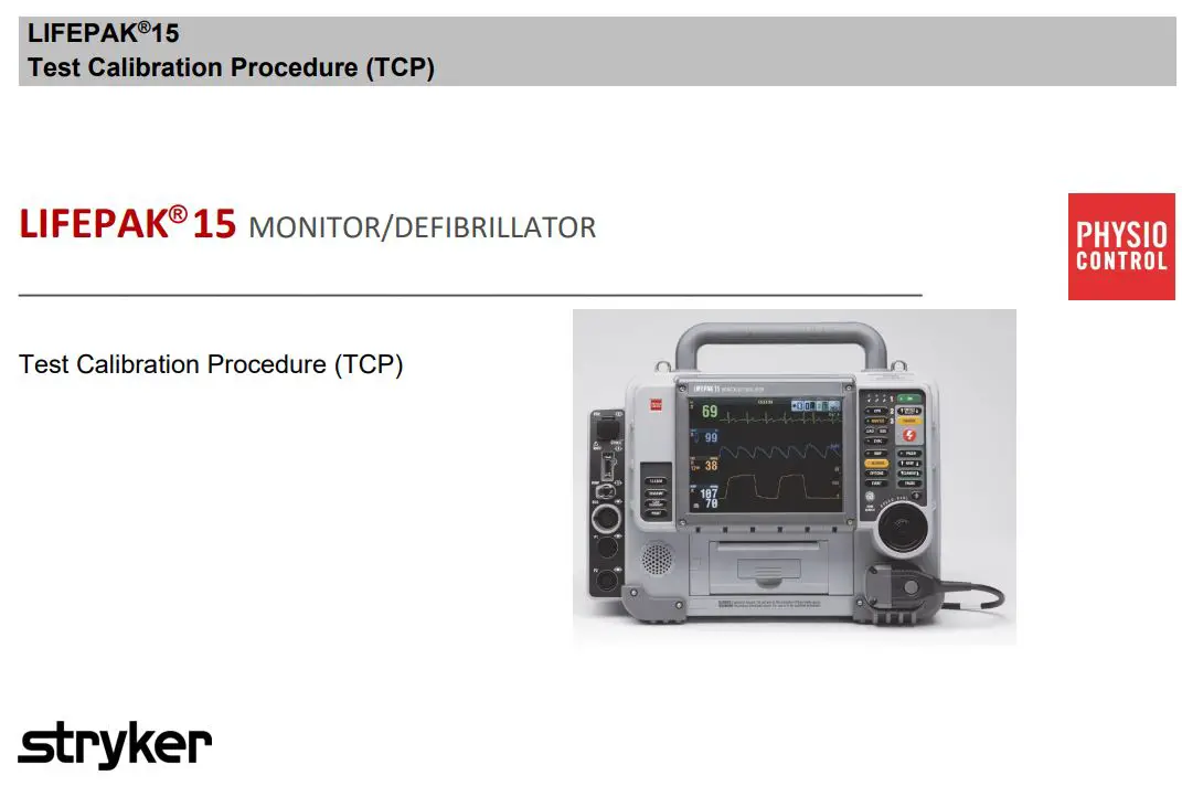 stryker Lifepak 15 Monitor or Defibrillator User Manual