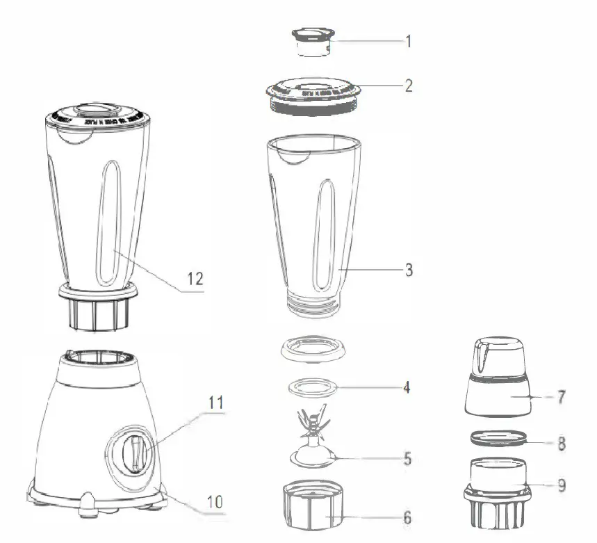 marta MT 1592 Counter Top Blender - Product Overview 1