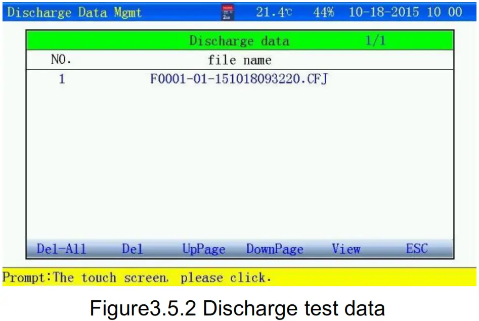 Huazheng HZFD 200 Battery Discharge Tester - Discharge test data